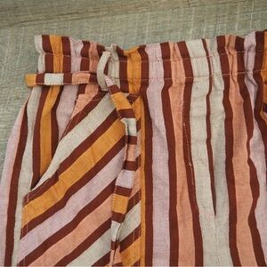 Anthropologie belted striped shorts